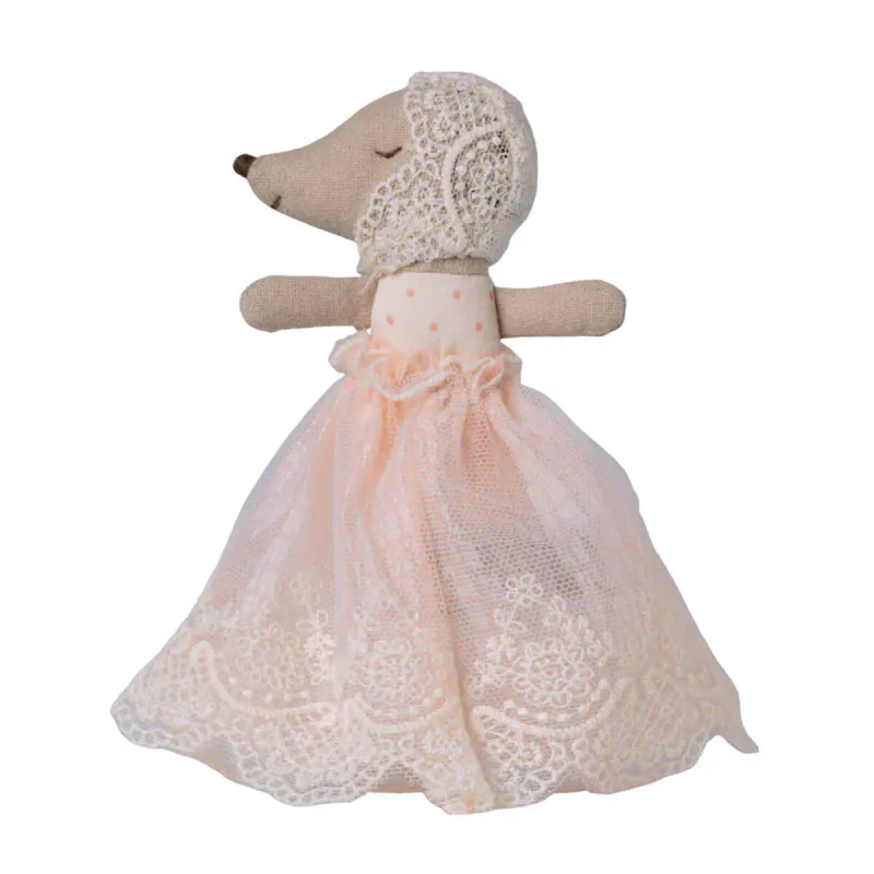 Maileg Baby Mus i Dåpskjole - Powder