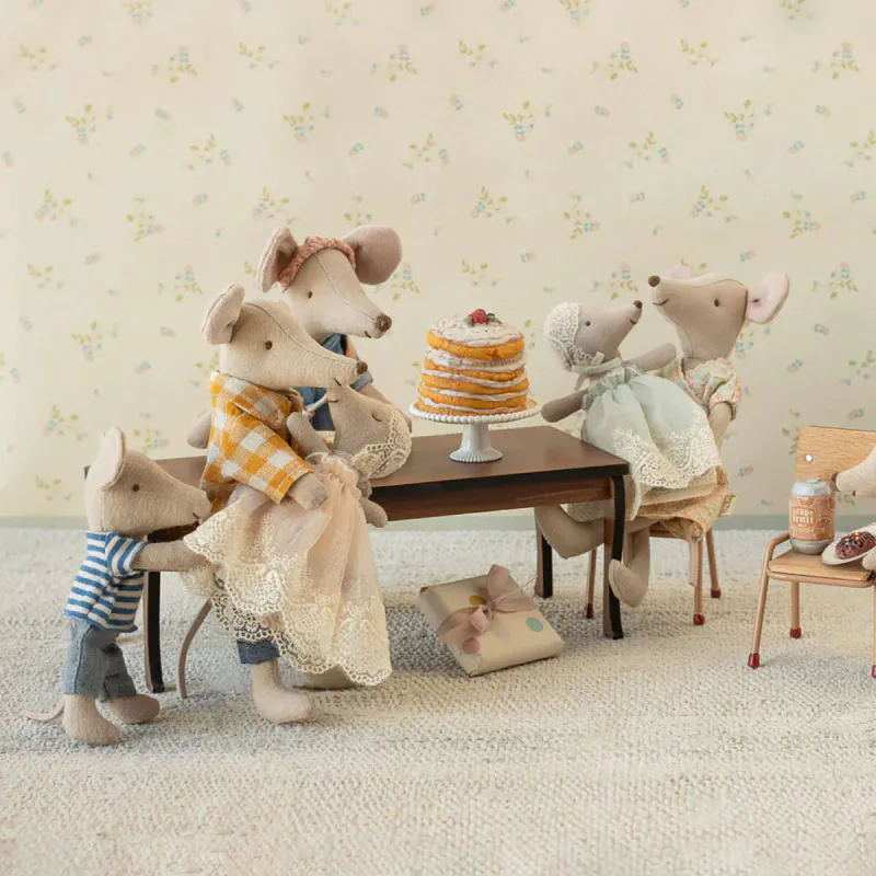 Maileg Baby Mus i Dåpkjole - Mint