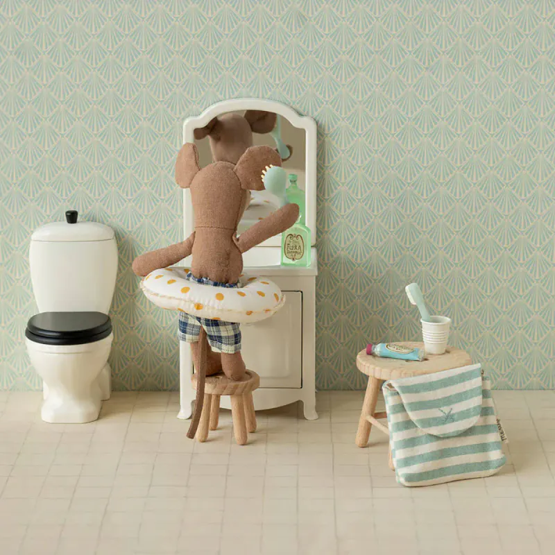 Maileg Tannbørste Sett i Bag - Blue Stripe